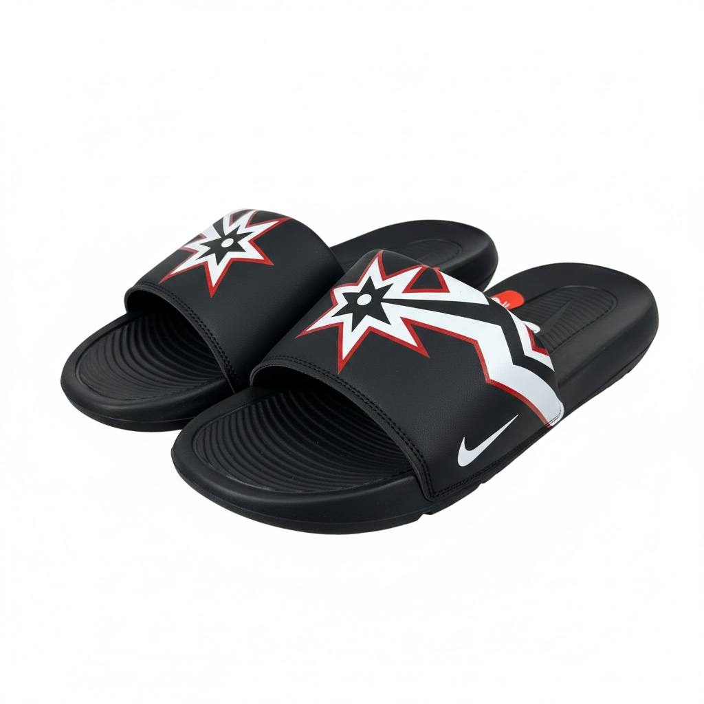 Nike Black Graphic Slides ⚫🔥 | Bold Star Edition Summer Essential 👟⚡