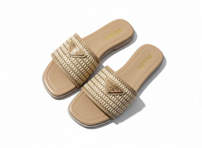 PRADA Raffia Slide Sandals 🤍🌾 | Soft Beige Luxury