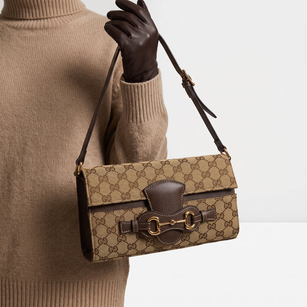 Gucci Horsebit 1955 – Beige GG Shoulder Bag 👜✨