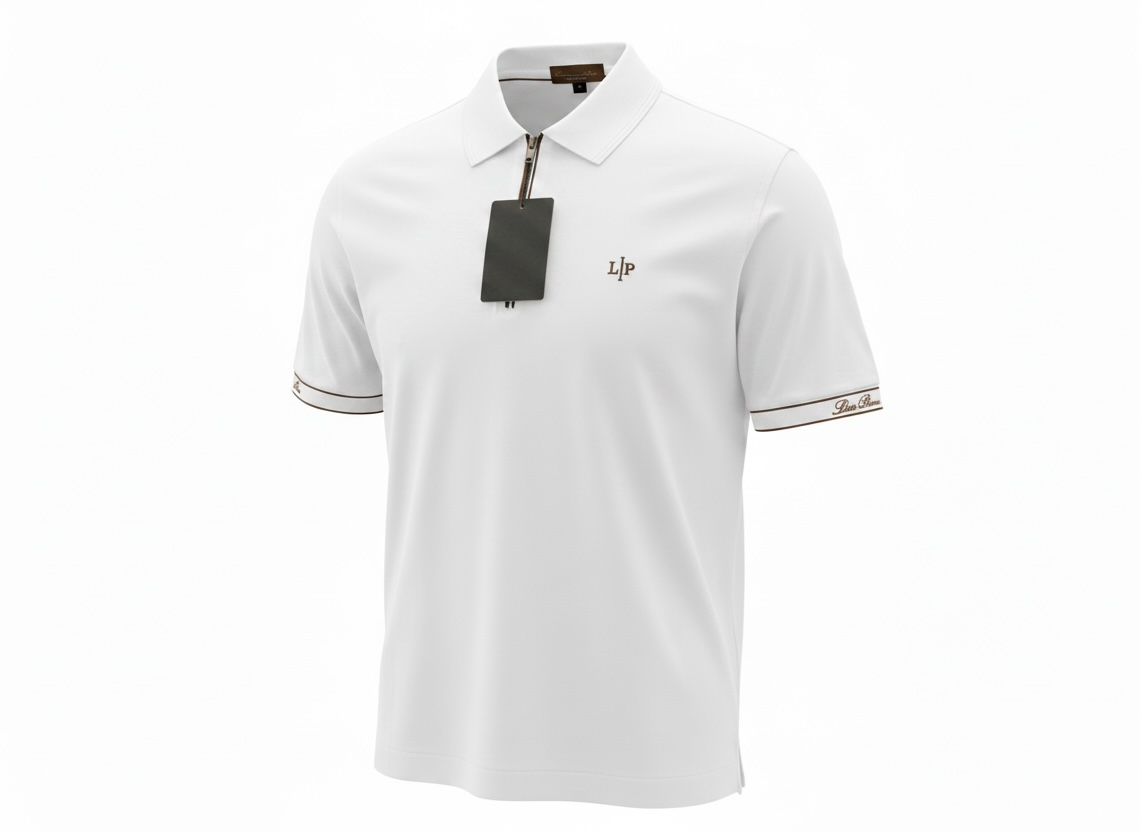 Loro Piana White Half-Zip Polo Shirt 🤍✨ Premium Luxury Fit