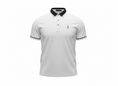 Armani Exchange White Polo Shirt 🤍🖤 Clean Contrast Essential