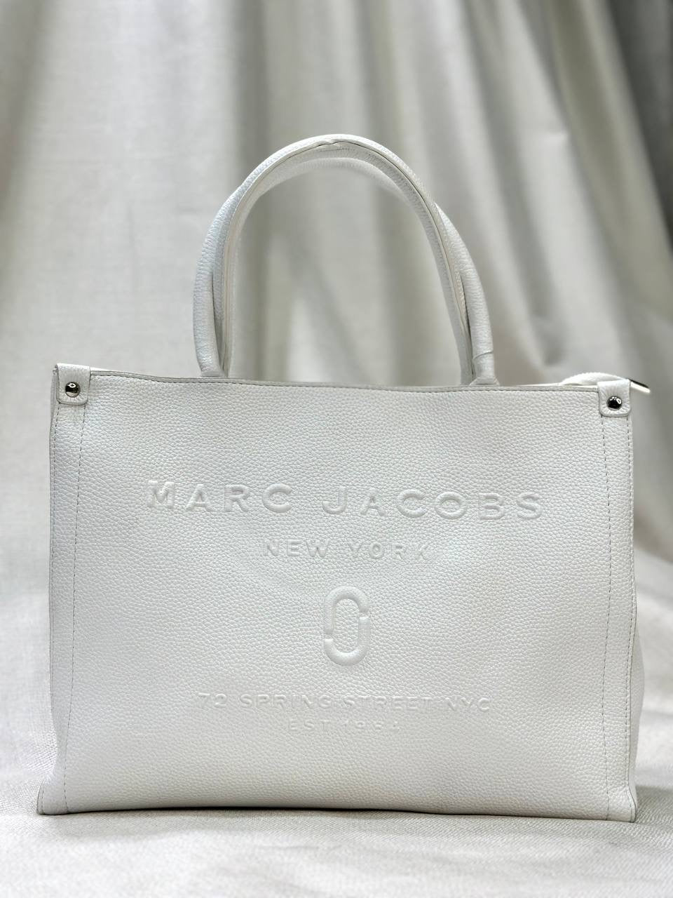 Marc Jacobs Black Embossed Leather Tote Bag