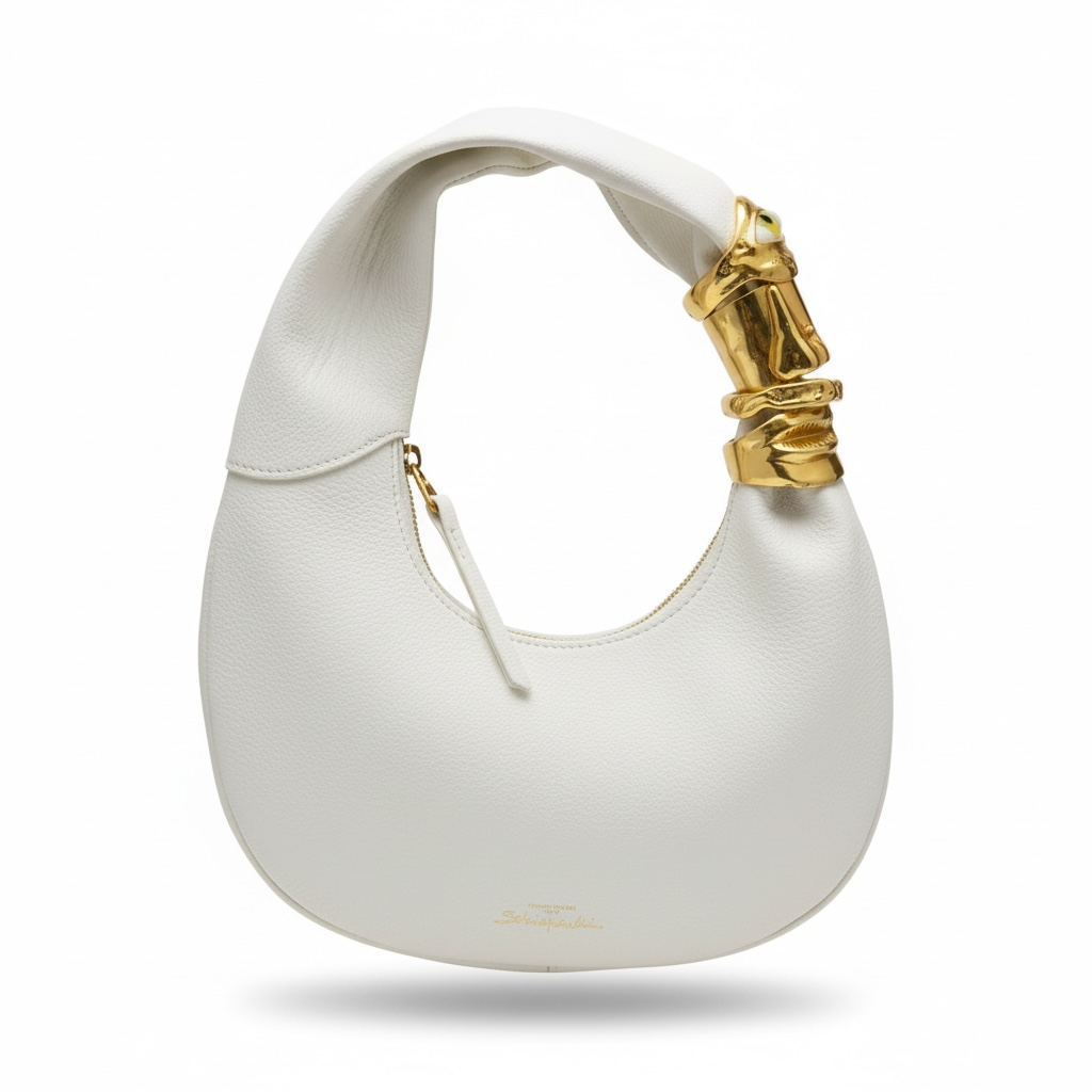 Schiaparelli Sculpted Eye Hobo Bag – Ivory & Gold ✨👁