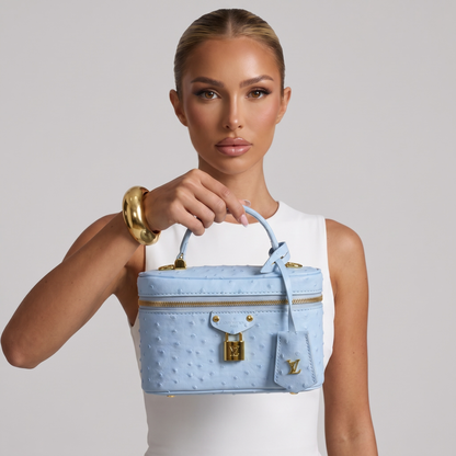 🩵 Louis Vuitton Nice Vanity Case – Sky Blue Ostrich Leather ✨