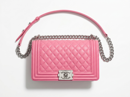 💖 Chanel Pink Quilted Chain Shoulder Bag