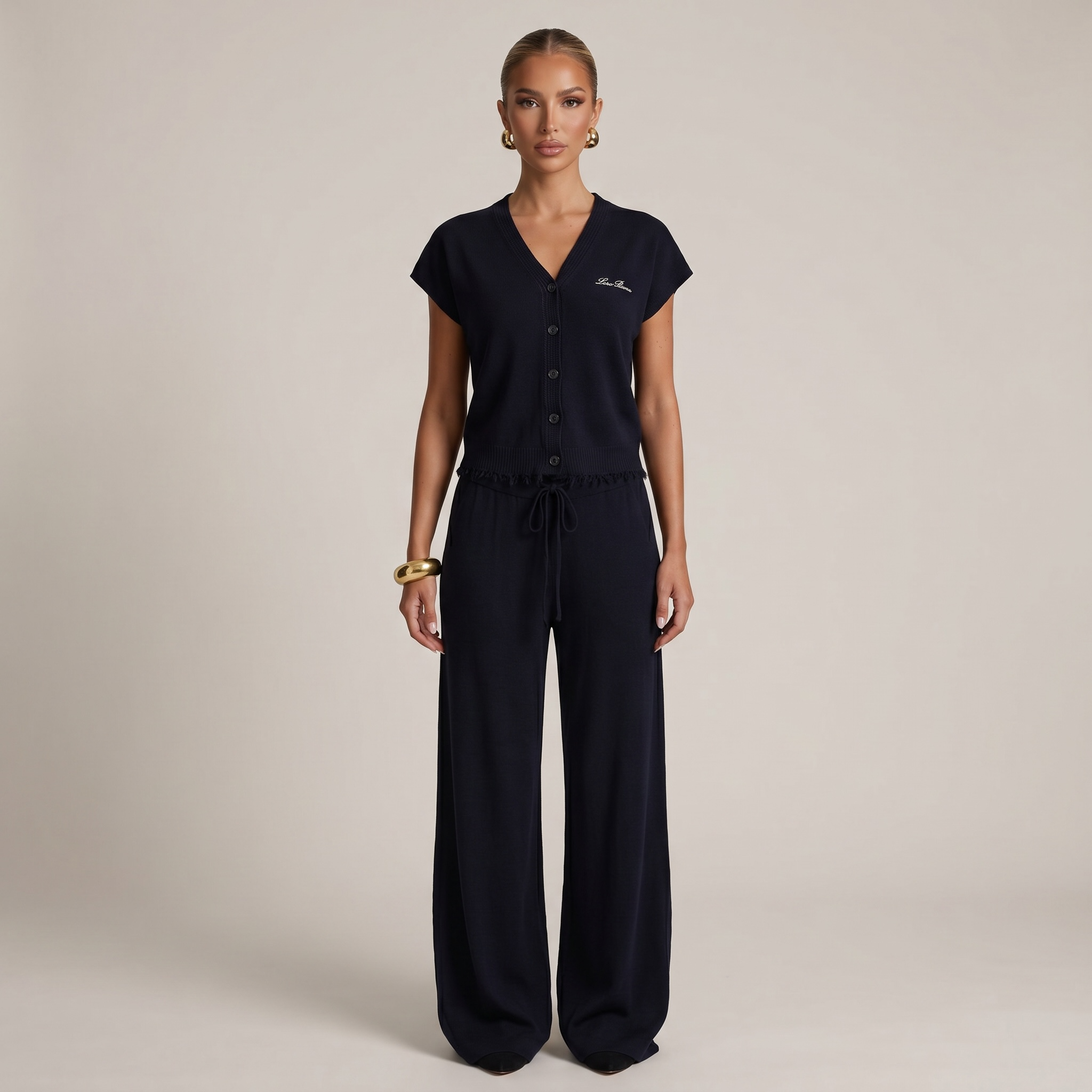 Loro Piana Cashmere Knit Lounge Set – Black 🖤✨