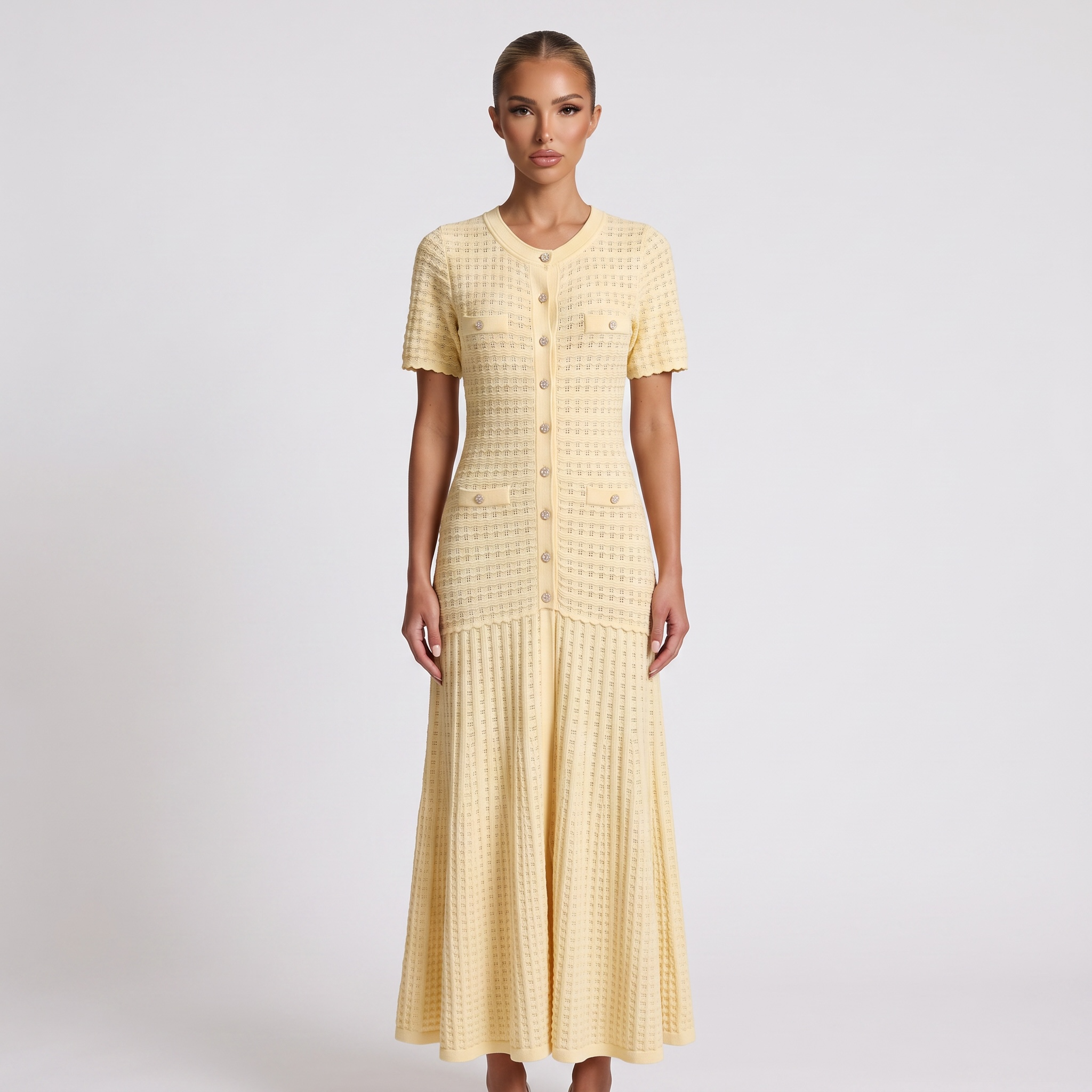 💛 Sandro Textured Knit Midi Dress one size