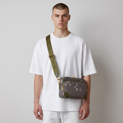 👜✨ Louis Vuitton Outdoor Messenger – Monogram Eclipse Khaki 💚🖤