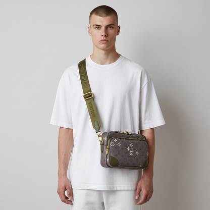 👜✨ Louis Vuitton Outdoor Messenger – Monogram Eclipse Khaki 💚🖤
