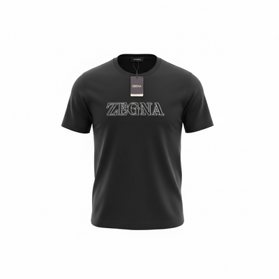 ZEGNA Signature Black Logo T-Shirt 🖤✨ Premium Minimal Style