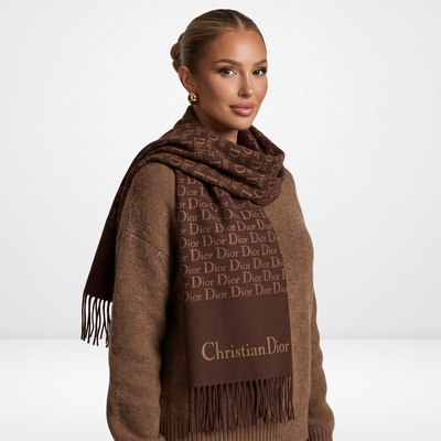 Dior Double-Face Luxury Scarf 🤎 | Reversible Monogram Shawl with Tassels