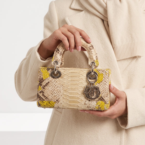 Dior Lady Dior Bag – Yellow Python Mini 🐍👜