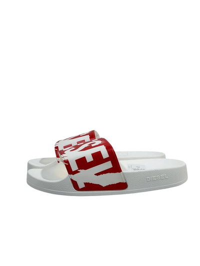DIESEL Slides – Red Logo Statement Edition 🔴⚪
