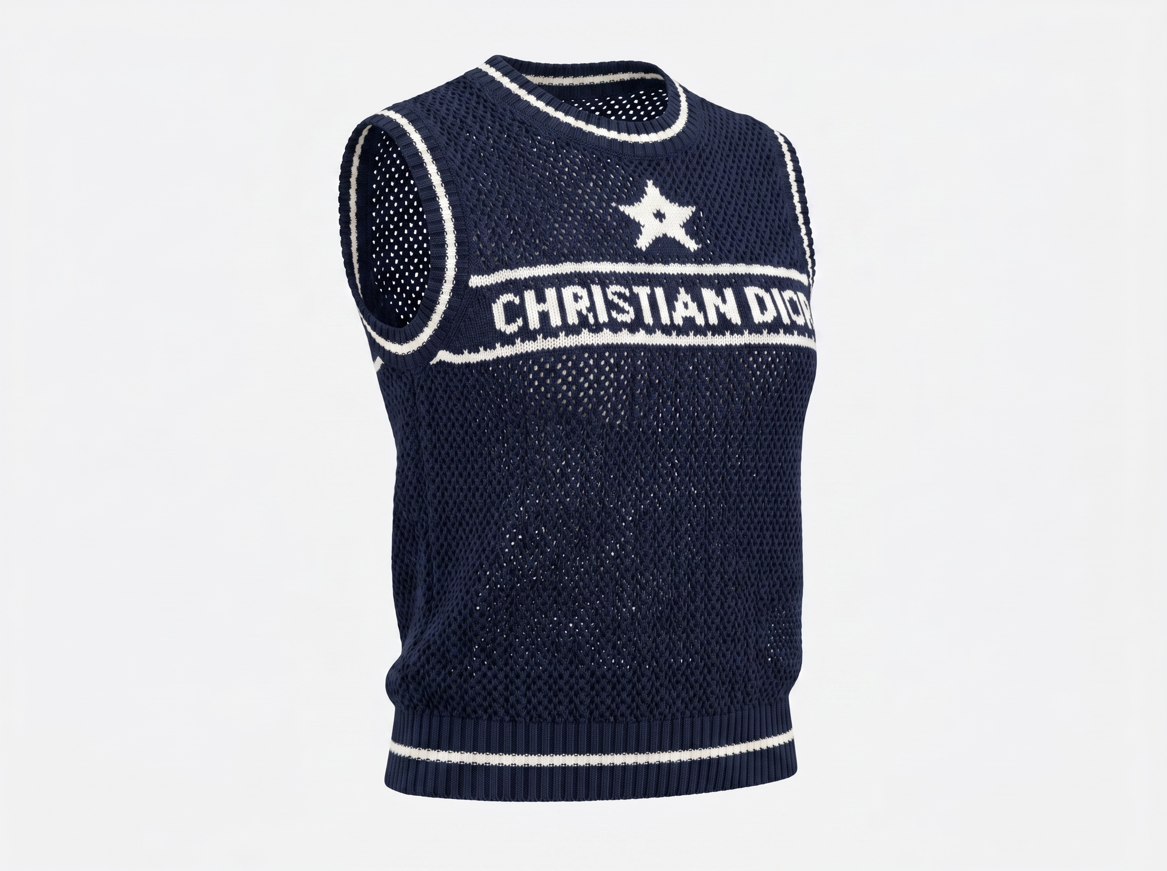 💙 Dior Star Mesh Knit Tank Top