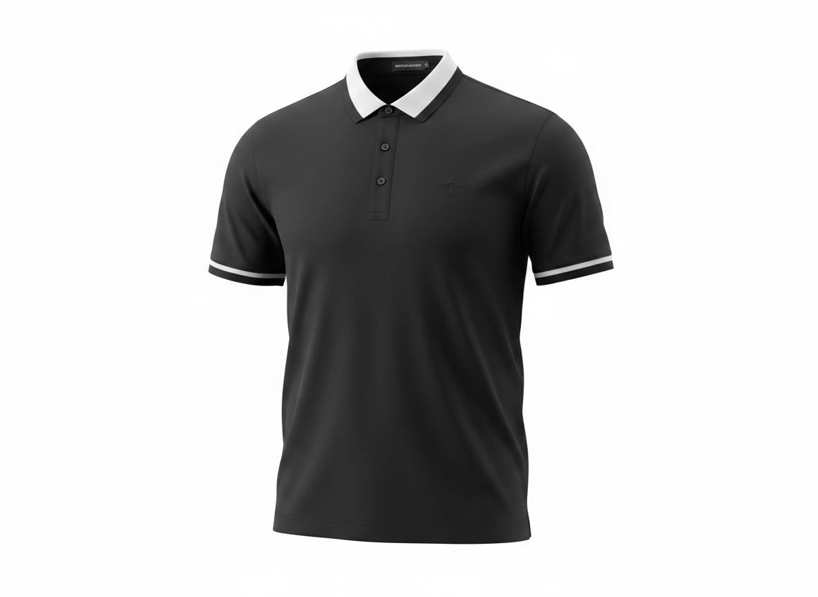 Armani Exchange Black Polo Shirt 🖤⚪ Sleek Contrast Design