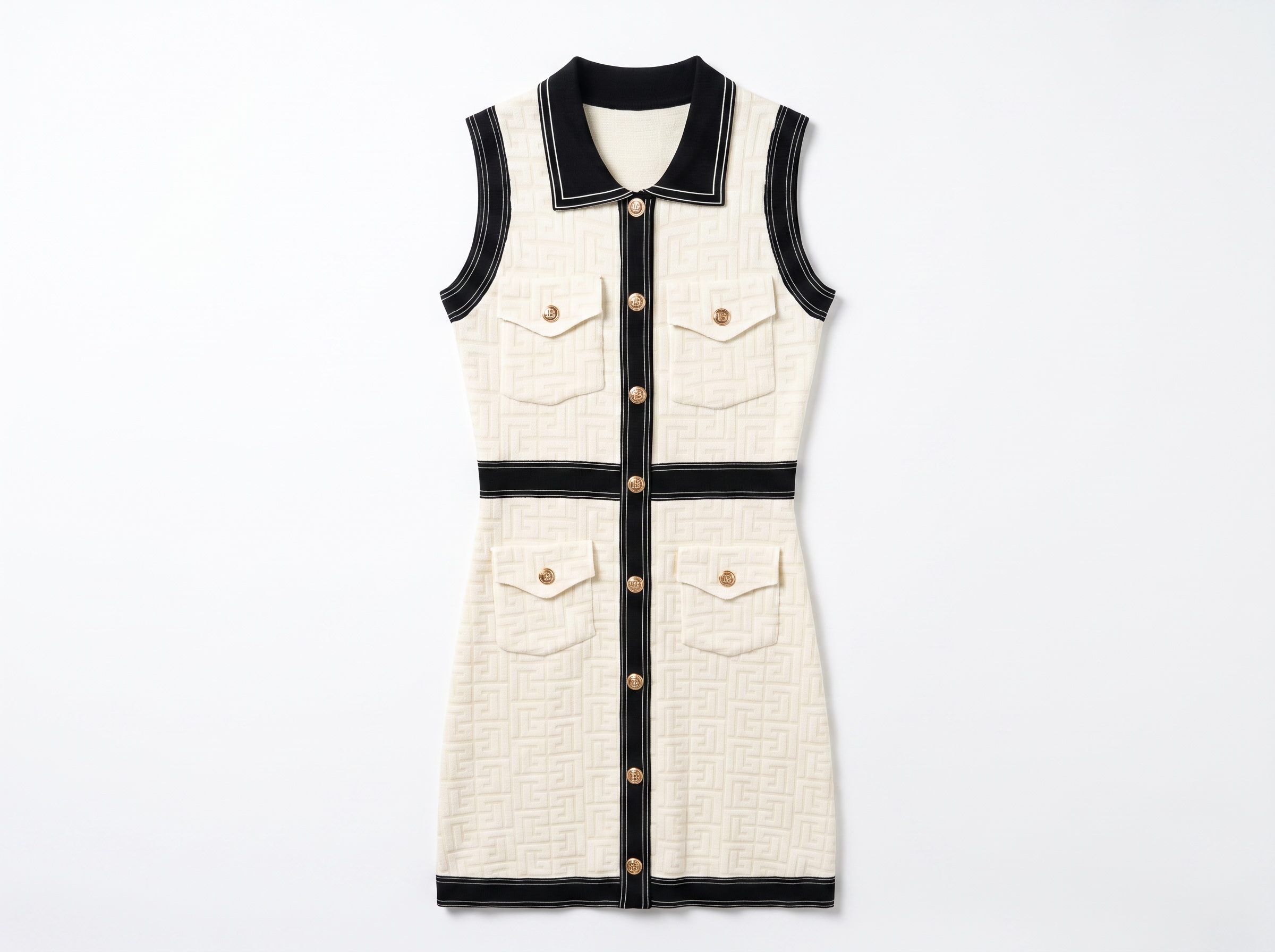 🤍 Balmain Monogram Knit Mini Dress one size