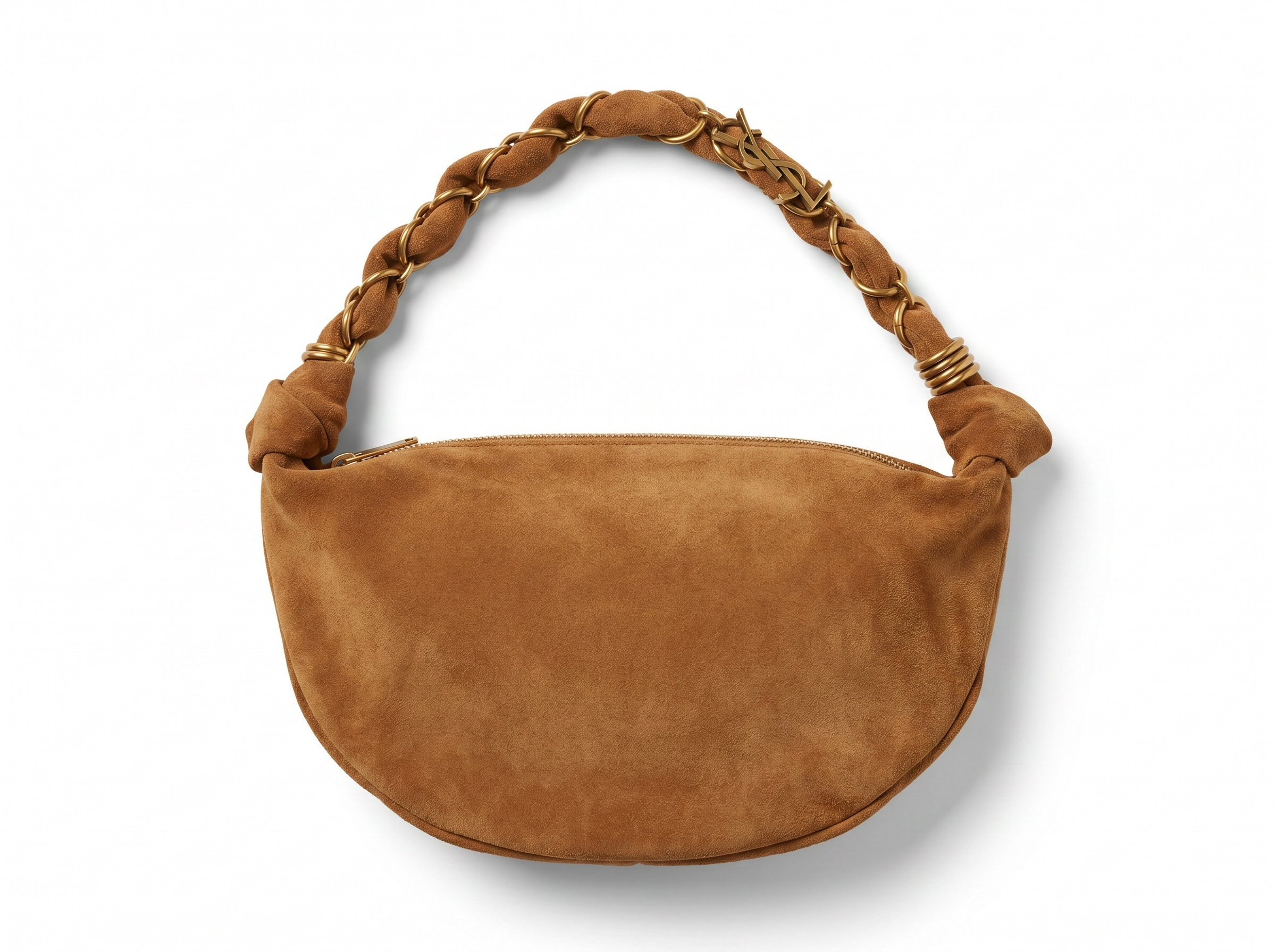 🤎 Saint Laurent Le 5 À 7 Suede Hobo Bag – Camel Brown Luxury Edition ✨
