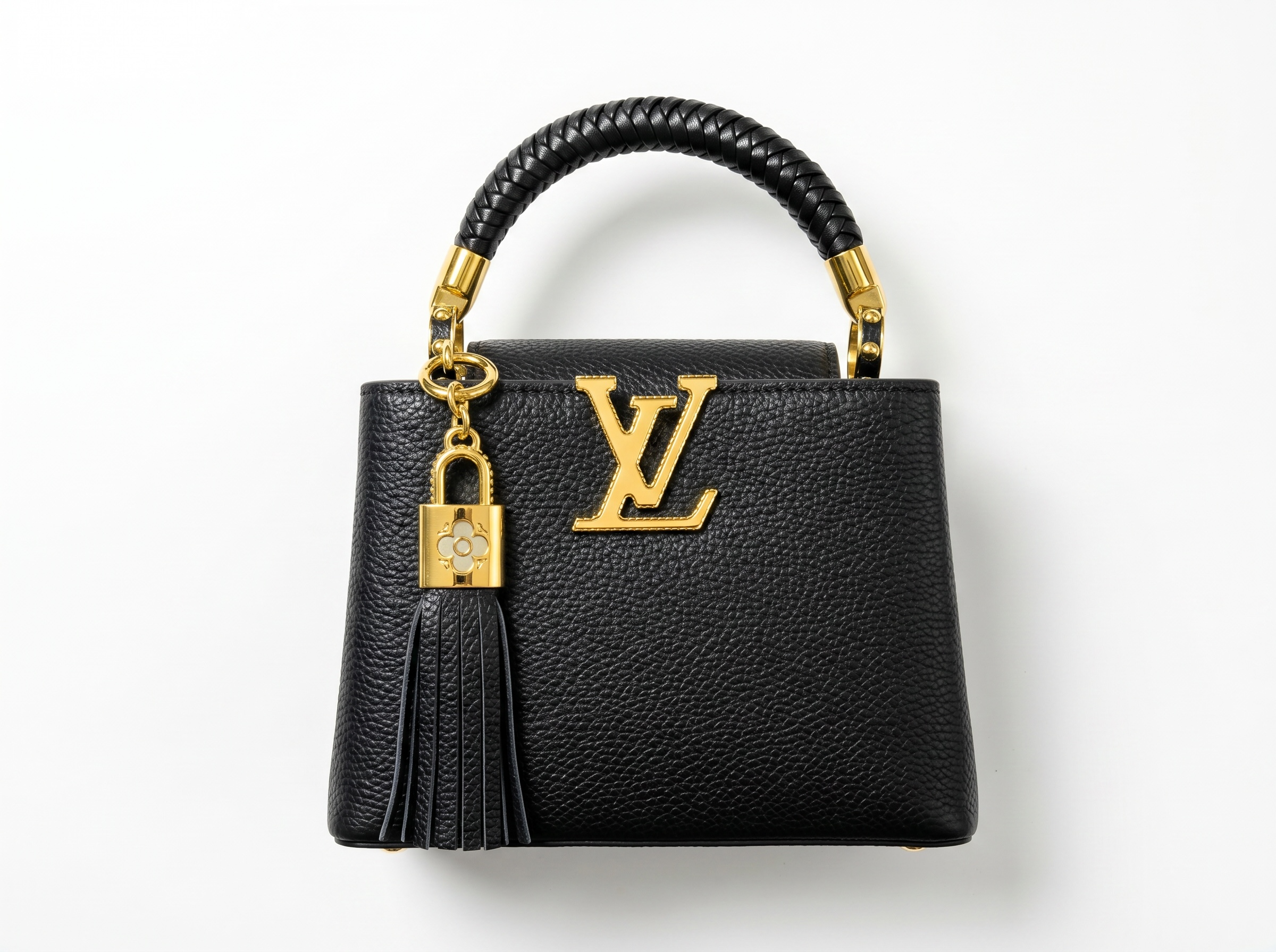 🖤 Louis Vuitton Capucines Black Leather Top Handle Bag ✨