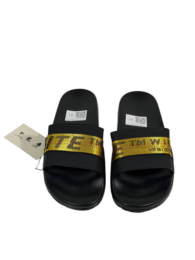 OFF-WHITE Industrial Belt Slides – Black/Yellow Edition ⚫🟡🔥