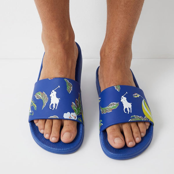 Polo Ralph Lauren Slides – Blue Floral 🏝️👣