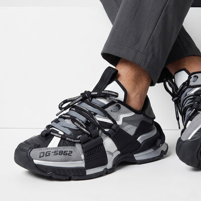 Dolce & Gabbana grey black chunky sneaker with DG-5862 print and logo laces