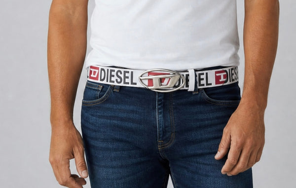 Diesel Belt – White Logo 🔗 125 cm