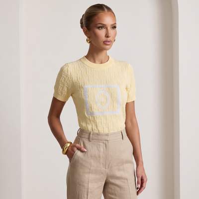 🤍 Dior Oblique Medallion Knit Top | One Size