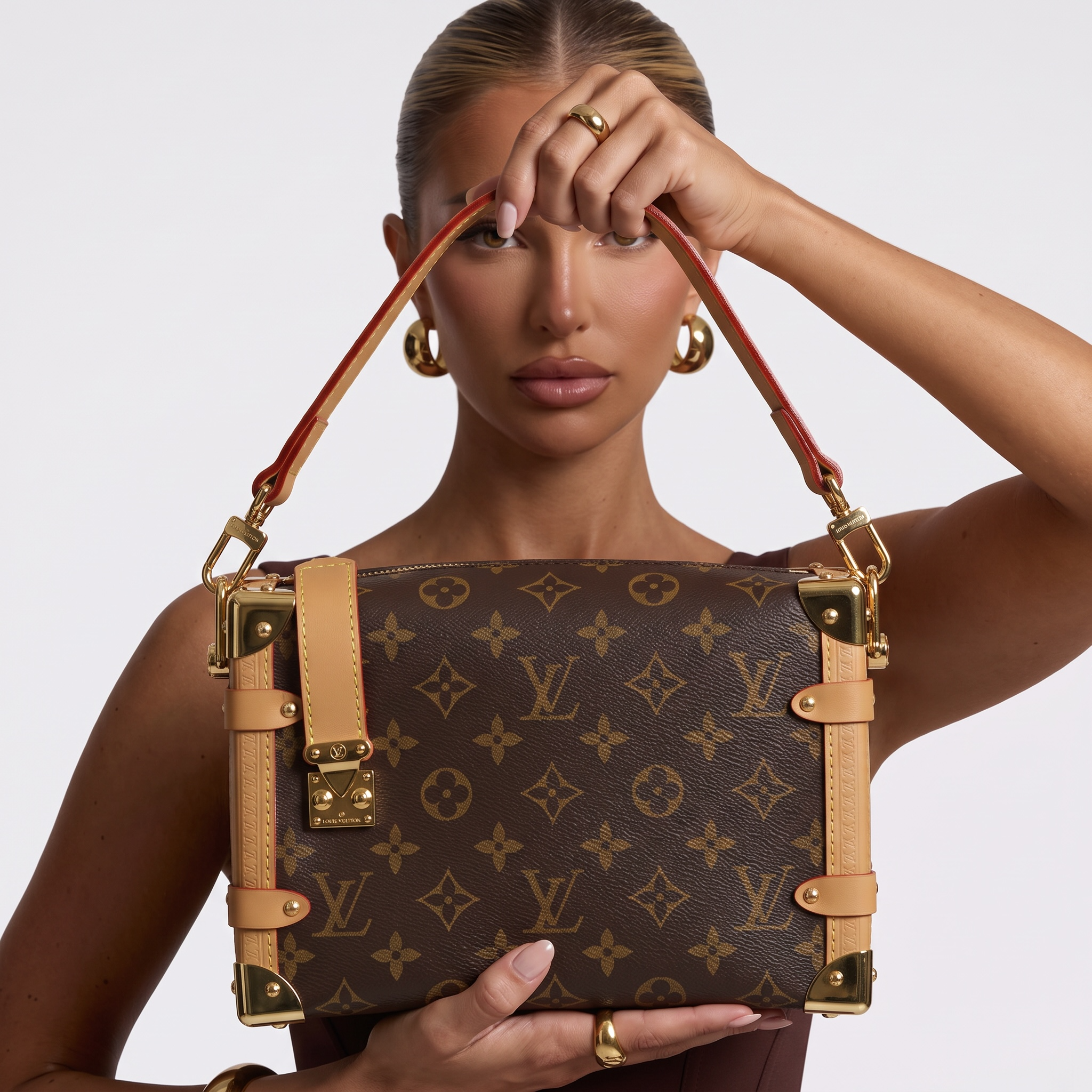 👜 Louis Vuitton Petite Malle Monogram Shoulder Bag – Brown