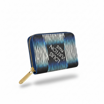 Louis Vuitton Style Blue Pattern Zip Card Holder Wallet 🔵✨