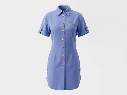 💙 Schiaparelli Embellished Poplin Shirt Dress