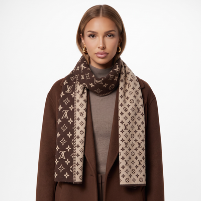 🤎 Louis Vuitton Two Tone Monogram Winter Scarf