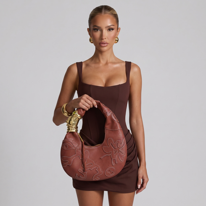👁️ Schiaparelli Surrealist Hobo Bag – Statement Leather Shoulder Bag