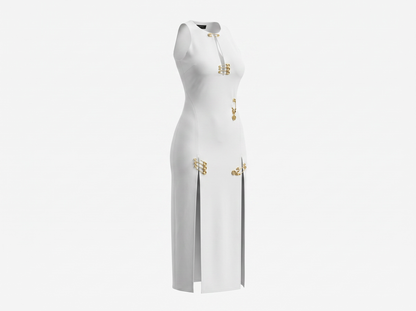 Versace White Safety Pin Maxi Dress 🤍✨