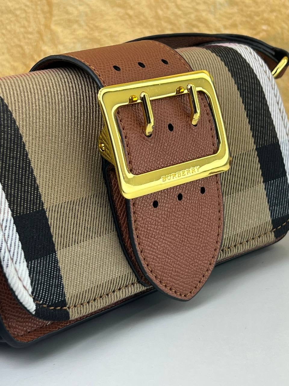 Burberry Mini Belt Bag in Vintage Check Canvas