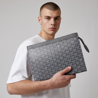 🖤 Goyard Grey Monogram Flat Zip Pouch