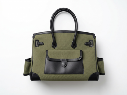 🖤💚 Hermès Birkin Cargo Canvas Tote – Olive Green Edition