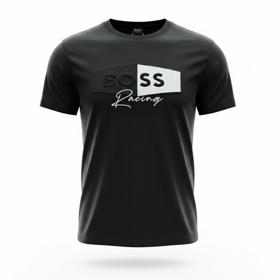 HUGO BOSS Racing Black Graphic T-Shirt 🖤🏁 Sport Luxe Edition