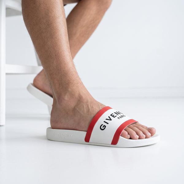 Givenchy Pool Slide – White Red 🩴
