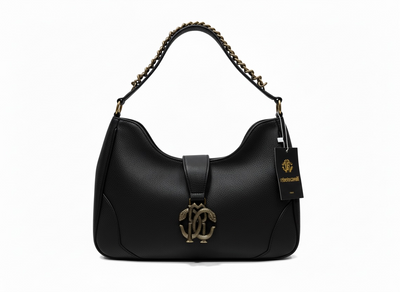 ROBERTO CAVALLI RC Monogram Shoulder Bag 🖤✨ | Statement Luxe Handbag