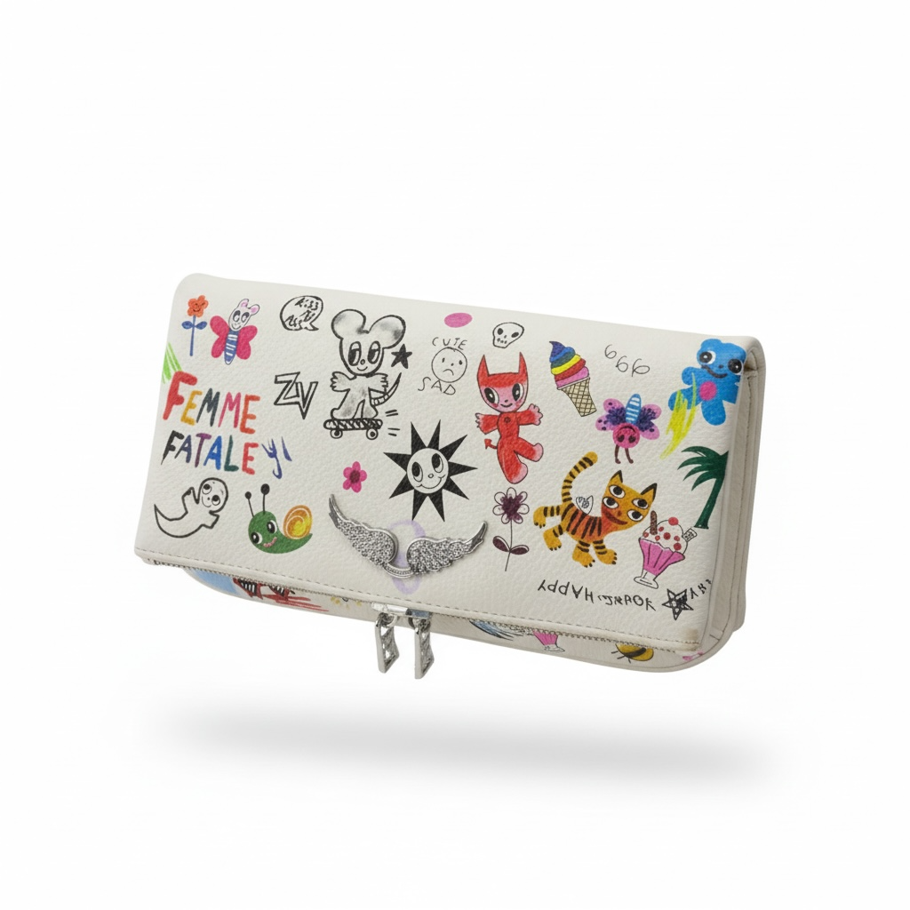Zadig & Voltaire Graffiti Chain Clutch – Artistic Edition 🎨✨