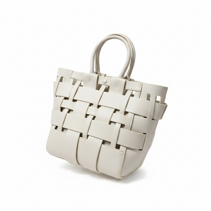 🤍✨ Bottega Veneta Intrecciato Woven Leather Tote – Ivory ✨🤍