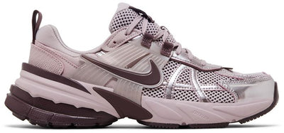 Nike dusty pink metallic chunky runner sneaker with mesh upper and rubber outsole