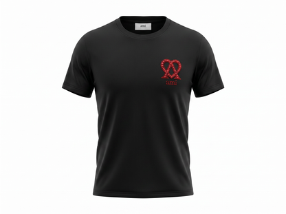 AMI Paris Black Red Heart Logo T-Shirt 🖤❤️
