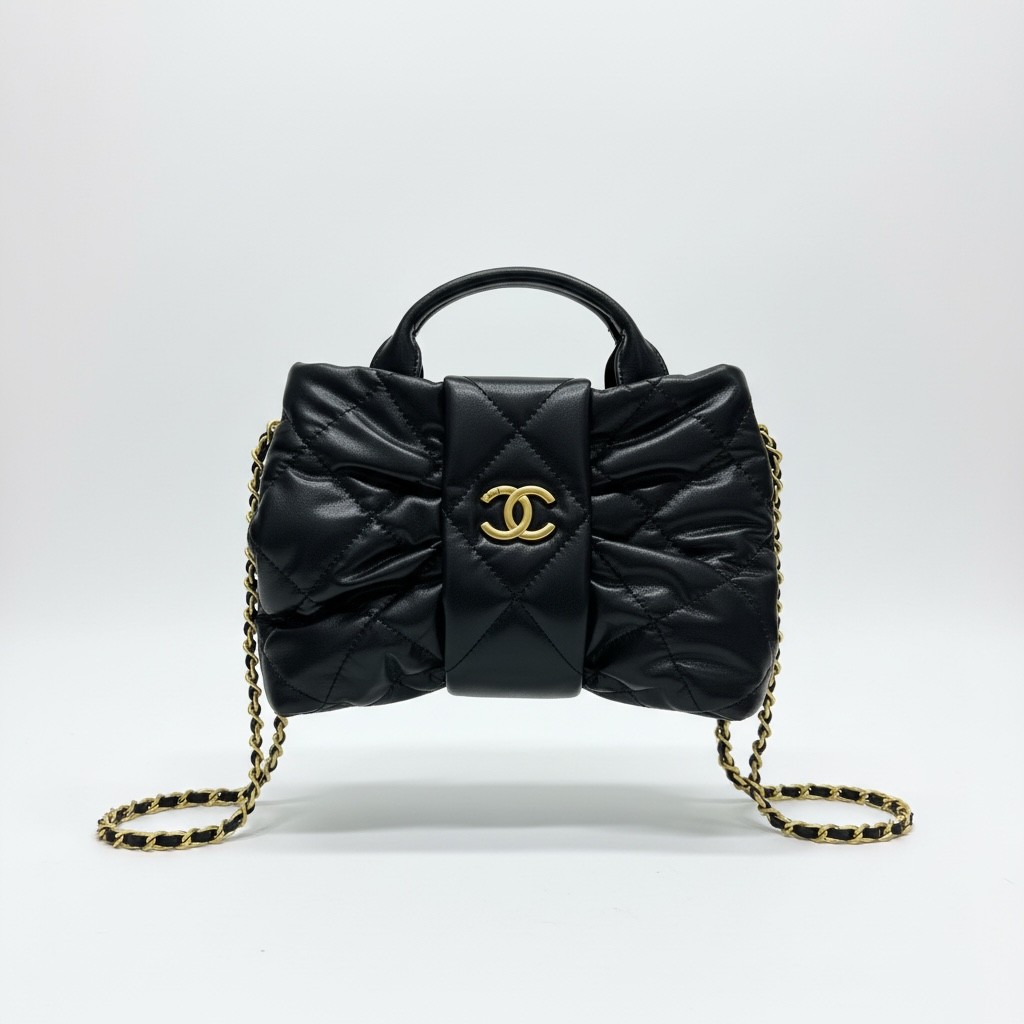 Chanel Quilted Black Mini Top-Handle Bag with Chain Strap 🖤✨