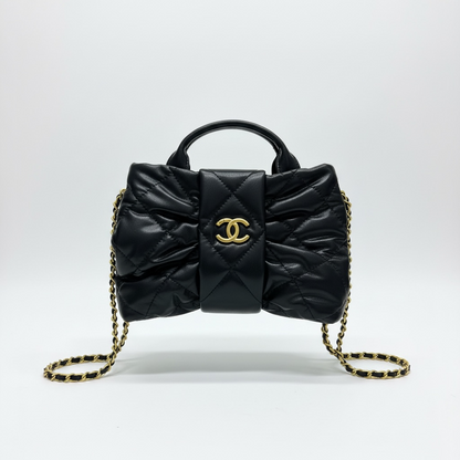 Chanel Quilted Black Mini Top-Handle Bag with Chain Strap 🖤✨