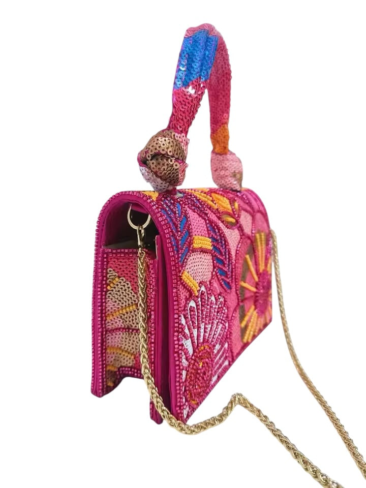 Luxury Multicolor Crystal Mini Handbag 💖✨ | Floral Statement Piece