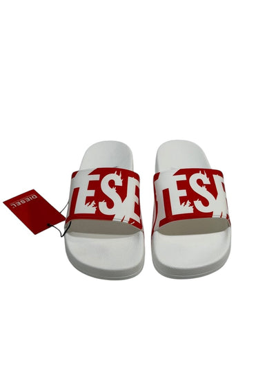 DIESEL Slides – Red Logo Statement Edition 🔴⚪