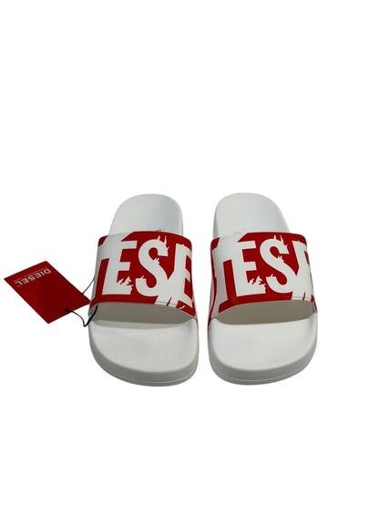 DIESEL Slides – Red Logo Statement Edition 🔴⚪