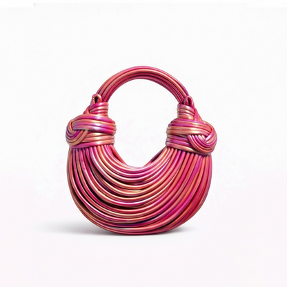 BOTTEGA VENETA Inspired Sculptural Knot Handle Bag – Metallic Pink 💖✨