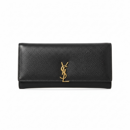 Saint Laurent YSL Black Leather Long Wallet 🖤✨